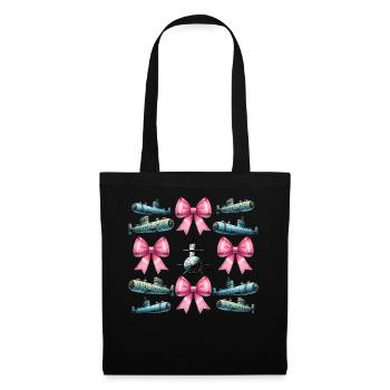 Coquette Bow Sous-marin Fête des Mères Pink Bow Mom - Sac en tissu - noir - Devant
