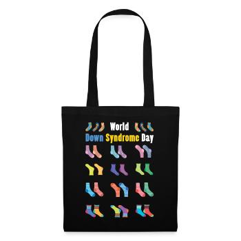 Welt Down Syndrom Tag Bunte Socken Vielfalt - Stoffbeutel - Schwarz - Vorne