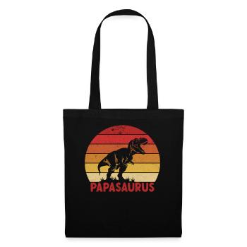 Papasaurus Papa Retro T-Rex Cadeau pour la fête des pères - Sac en tissu - noir - Devant