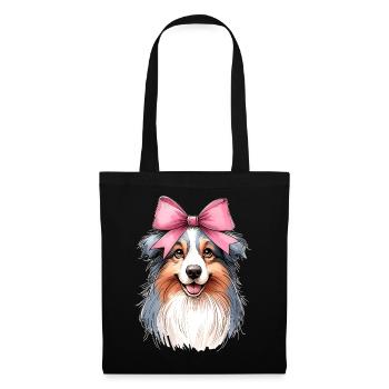 Coquette Bow Australian Shepherd Dog Mom Pink - Stoffbeutel - Schwarz - Vorne