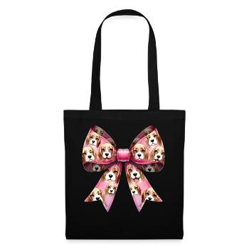 Coquette Bow Beagle Dog Mom Pattern Pink - Tote Bag - black - Front