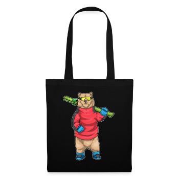 Sports d’hiver de ski Bear Skier - Sac en tissu - noir - Devant