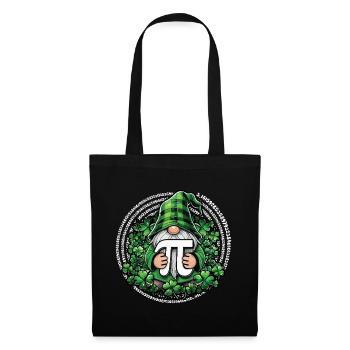 Pi Tag Gnom im Kleeblatt Look - Stoffbeutel - Schwarz - Vorne