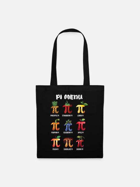 Pi Menü Fruchtige Pi Day Vielfalt - Stoffbeutel - Schwarz