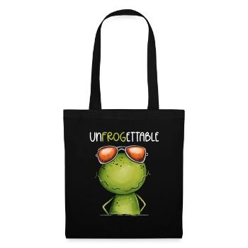 Cool frog with glasses and pun statement - Tote Bag - black - Front