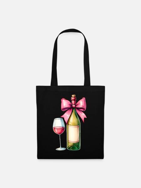 Coquette Bow Weintrinker Rosa - Stoffbeutel - Schwarz