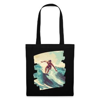 Surfeur - Sac en tissu - noir - Devant