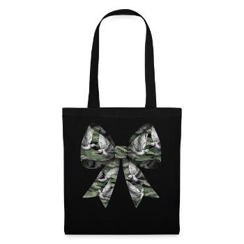 Coquette Bow Pigeon Hunting Hunter Camouflage Ribbon - Tote Bag - black - Front