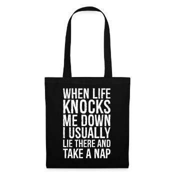 quand la vie me renverse, je reste généralement allongé là - Sac en tissu - noir - Devant