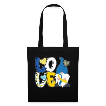 L’amour pour le soutien du syndrome de Down - Sac en tissu - noir - Devant