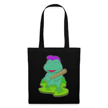 Grenouille Baseball Batte de Baseball - Sac en tissu - noir - Devant