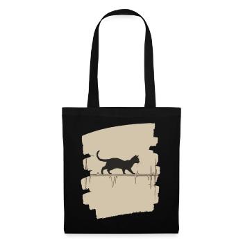 ECG cat - Tote Bag - black - Front