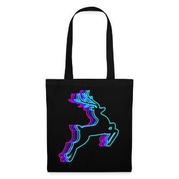 Retro Reindeer Christmas Santa Claus Vaporwave - Tote Bag - black - Front