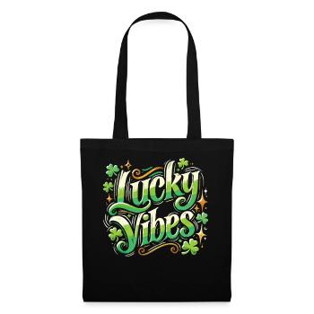 Saint-Patrick Lucky Vibes Shamrock - Sac en tissu - noir - Devant