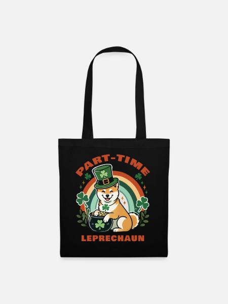 Teilzeit Leprechaun St. Patrick's Day - Stoffbeutel - Schwarz