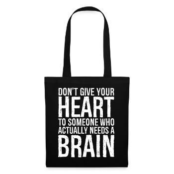 don't give your heart to someone who actually - Stoffbeutel - Schwarz - Vorne