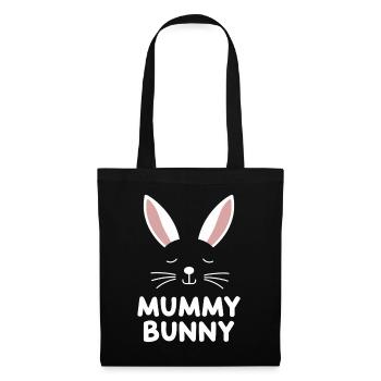 Mummy Bunny Osterdesign für Hasenfans - Stoffbeutel - Schwarz - Vorne