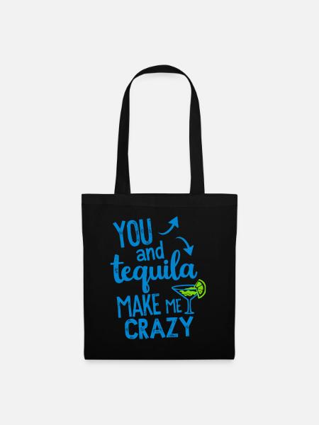 Tequila Party Spruch Zitat - Stoffbeutel - Schwarz