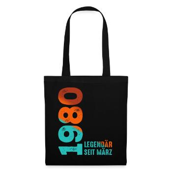 Legendär Seit März 1980 März 1980 Geburtstag 1980 - Stoffbeutel - Schwarz - Vorne