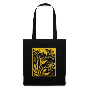 Blumen - Frühling - Soyez le soleil - Spruch - Sac en tissu - noir - Devant