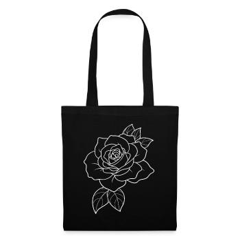 Roses - Flowers - Blossoms - Saying - Tote Bag - black - Front