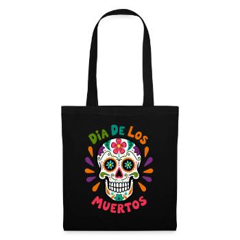 Totenkopf Mexico Día de los Muertos Skull - Stoffbeutel - Schwarz - Vorne
