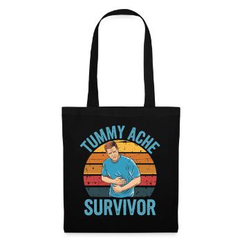 Stomachache Survivor Humorous Belly Ache Design - Tote Bag - black - Front