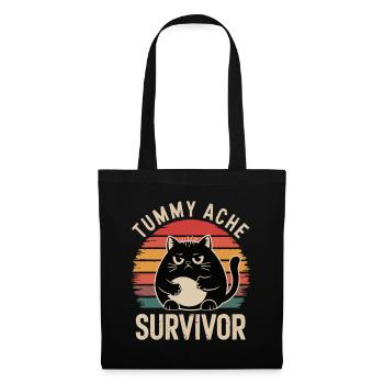 Belly Ache: Survivor Cat Retro Design - Tote Bag - black - Front
