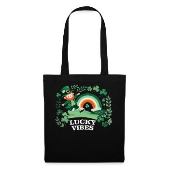 Saint-Patrick Lucky Vibes Arc-en-ciel - Sac en tissu - noir - Devant