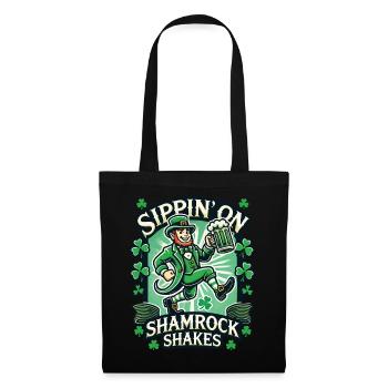 Siroter des shakes Shamrock pour la Saint-Patrick - Sac en tissu - noir - Devant
