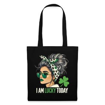 St. Patricks Day I Am Lucky Today Design - Stoffbeutel - Schwarz - Vorne