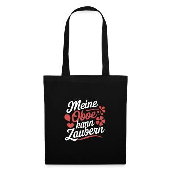 Meine Oboe kann zaubern Klassik Orchester Oboistin - Stoffbeutel - Schwarz - Vorne