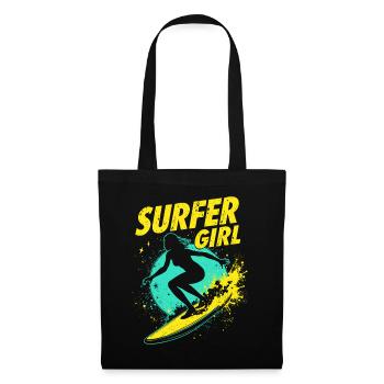Surfeur Fille Surfeur Surf Surf Surfeur - Sac en tissu - noir - Devant