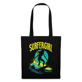 Surfeur Fille Surfeur Surf Surf Surfeur - Sac en tissu - noir - Devant