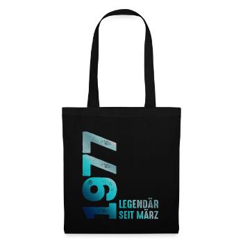 Legendär Seit März 1977 März 1977 Geburtstag 1977 - Stoffbeutel - Schwarz - Vorne
