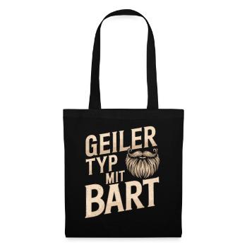 gars avec barbe barbe barbier barbe complète - Sac en tissu - noir - Devant