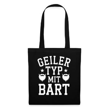 gars avec barbe barbe barbier barbe complète - Sac en tissu - noir - Devant