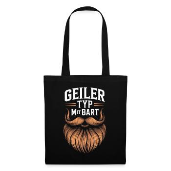 gars avec barbe barbe barbier barbe complète - Sac en tissu - noir - Devant