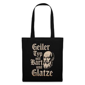 guy with beard & bald head beard wearer - Tote Bag - black - Front