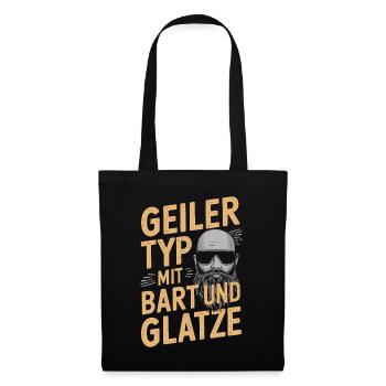 homme avec barbe et tête chauve porteur de barbe - Sac en tissu - noir - Devant