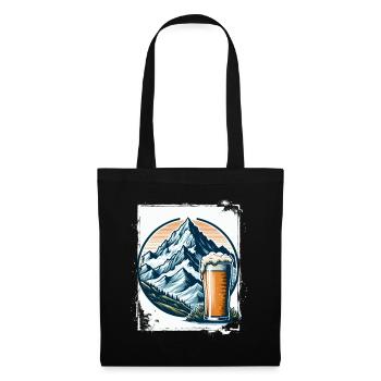 Mountain and Beer Nature Motif - Tote Bag - black - Front