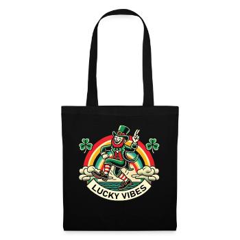St. Patrick's Day Lucky Vibes Regenbogen - Stoffbeutel - Schwarz - Vorne