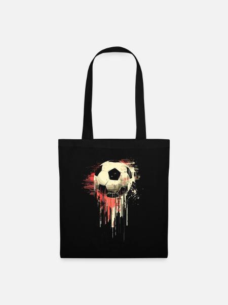 Fußball Illustration - Stoffbeutel - Schwarz