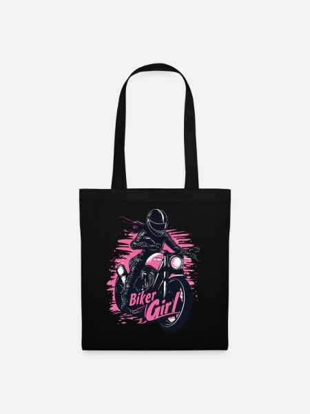 Biker Girl Birthday Motorcycle Gift Biker - Tote Bag - black