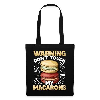 Macaron Baker Chef pâtissier Amateur de macarons - Sac en tissu - noir - Devant