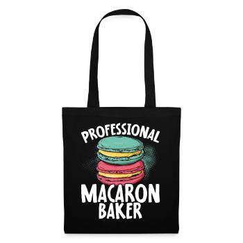 Macaron Bäcker Konditor Macaron-Liebhaber - Stoffbeutel - Schwarz - Vorne