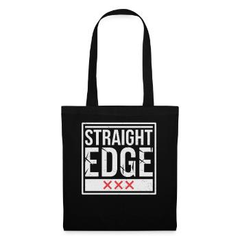 Straight Edge Schriftzug für Straight Edger Life - Stoffbeutel - Schwarz - Vorne
