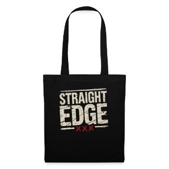Straight Edge Schriftzug für Straight Edger Life - Stoffbeutel - Schwarz - Vorne