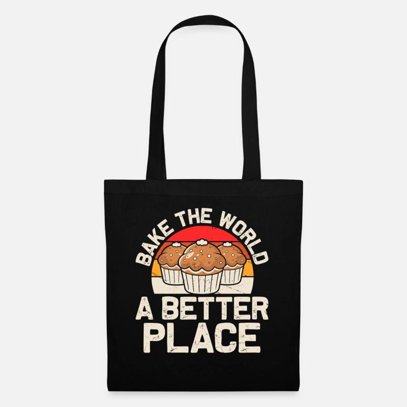 Backen Bäcker Bäckerei - Stoffbeutel - Schwarz