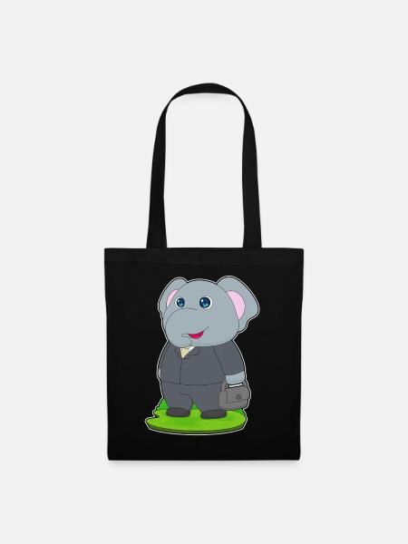 Elefant Handtasche - Stoffbeutel - Schwarz